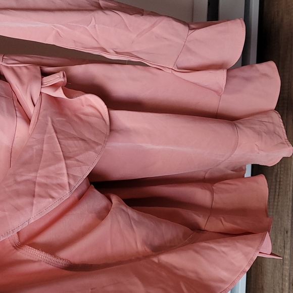 Superdown Blush Khloe Ruffle Puff Sleeve Mini tie Dress whimsical Feminine xs - Picture 16 of 16